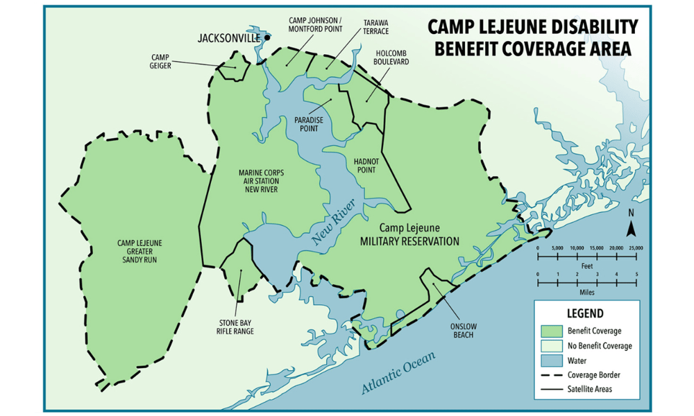 Camp Lejeune Disability Benefit Coverage Map
