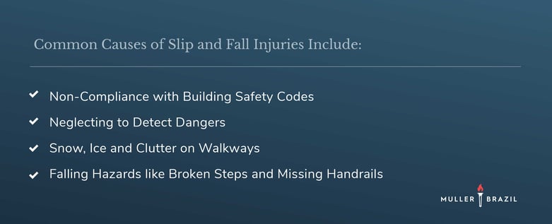 common injuries from slip and fall