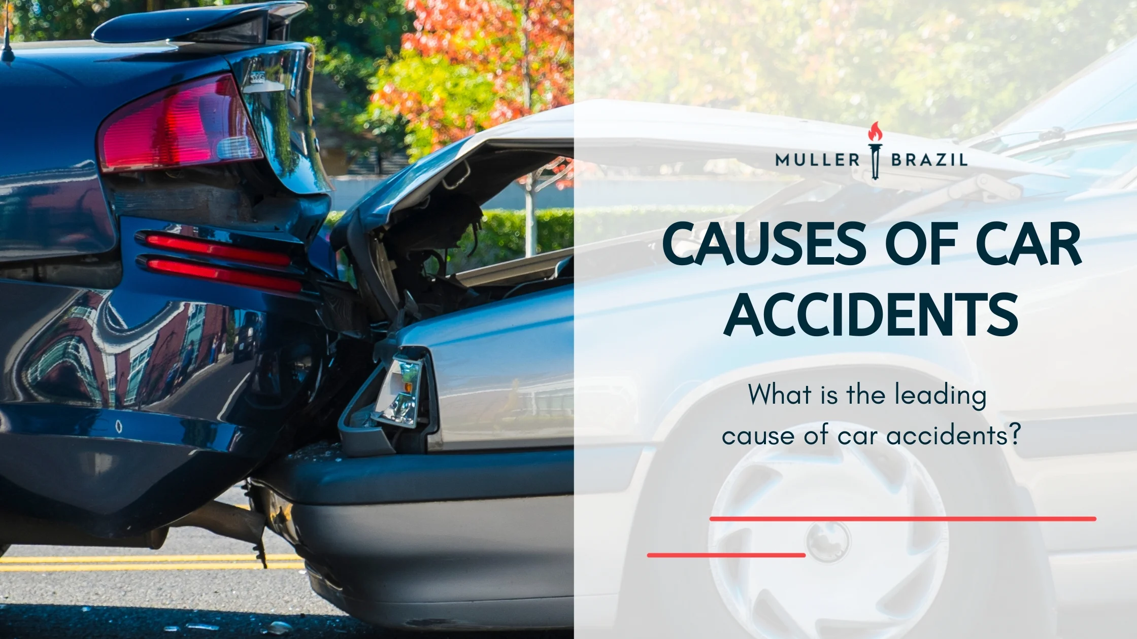 Blog featured image of a collision between two cars one blue and one gray and a caption that says 