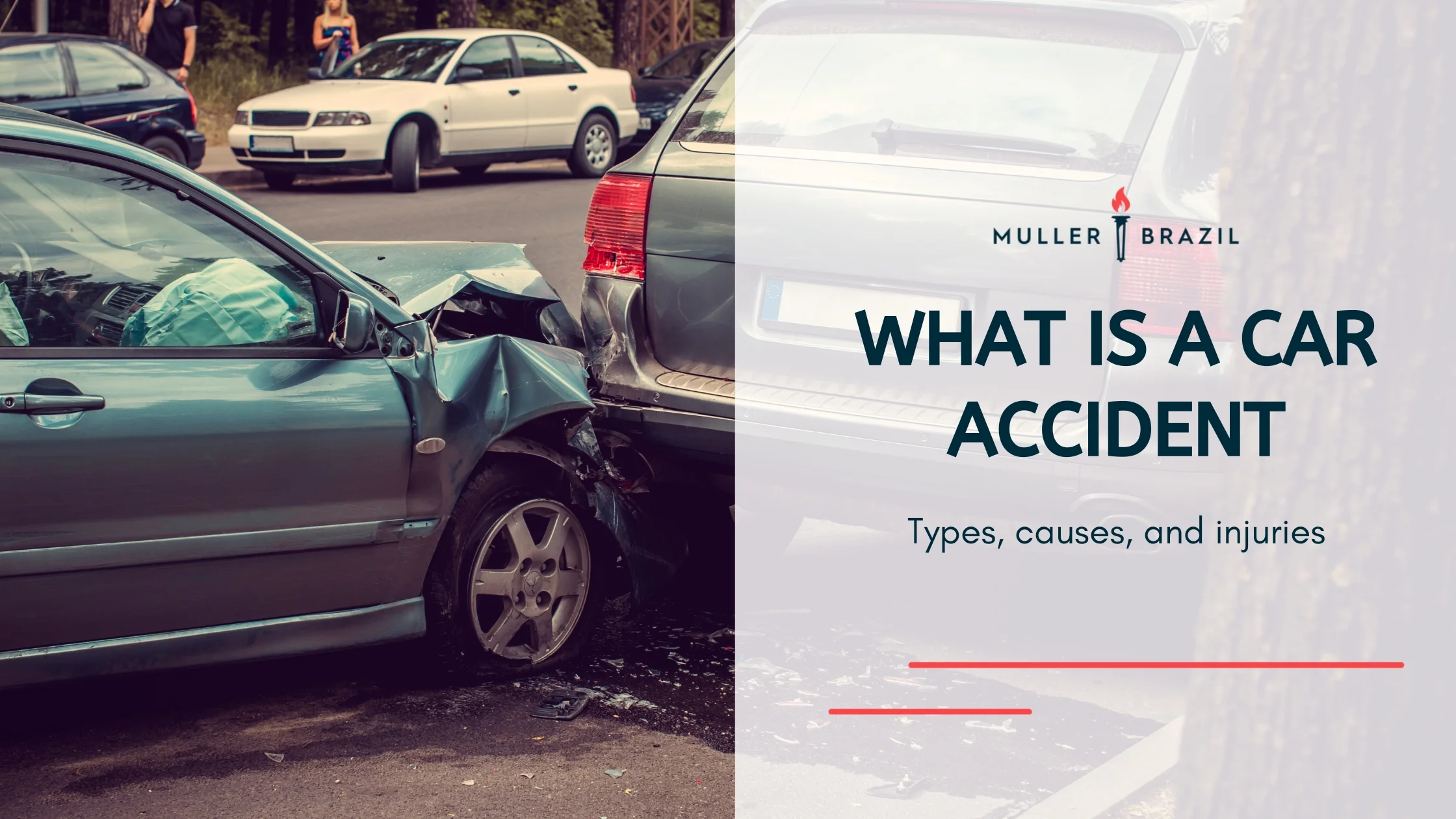 Blog featured image of two black car collision accident and a caption that says “What is a Car Accident